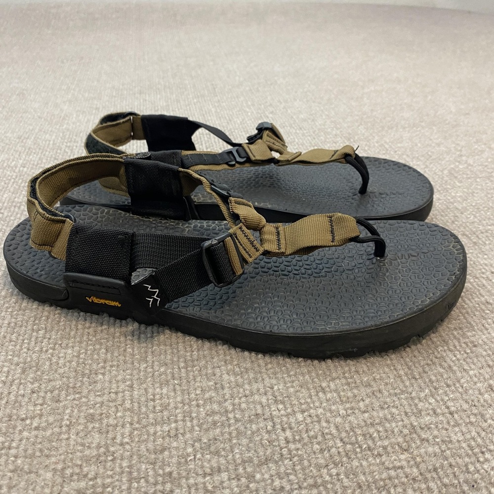 Bedrock Thong Sandals Mens 10 Womens 11 Black Vibram Hiking Adjustable Strap